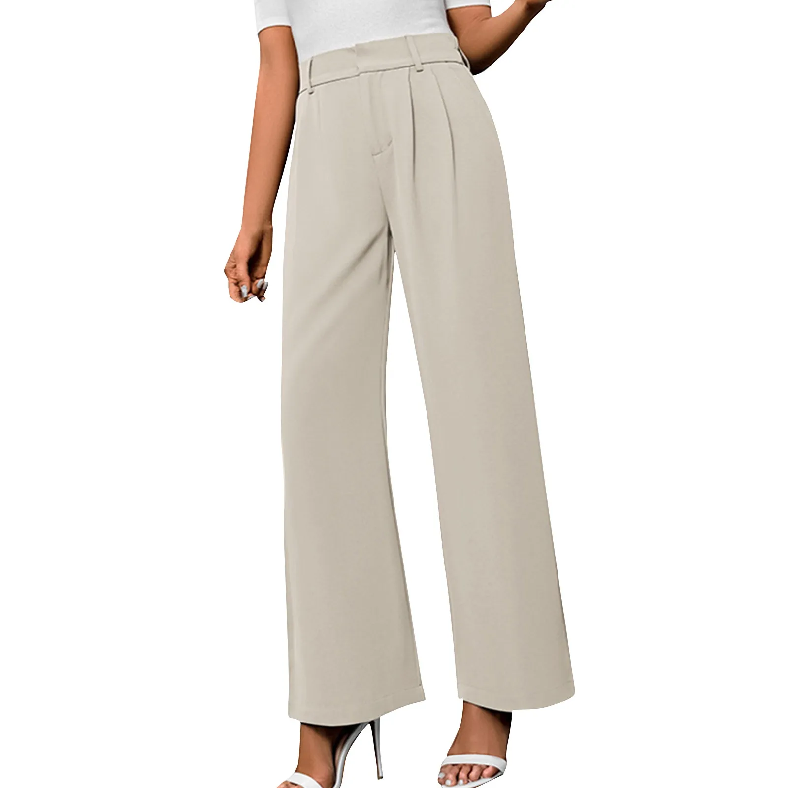 

Women's Comfortable Casual High Waisted Loose Straight Leg Wide Leg Pants Casual Trousers Sport ropa mujer pantalon femme 여성바지