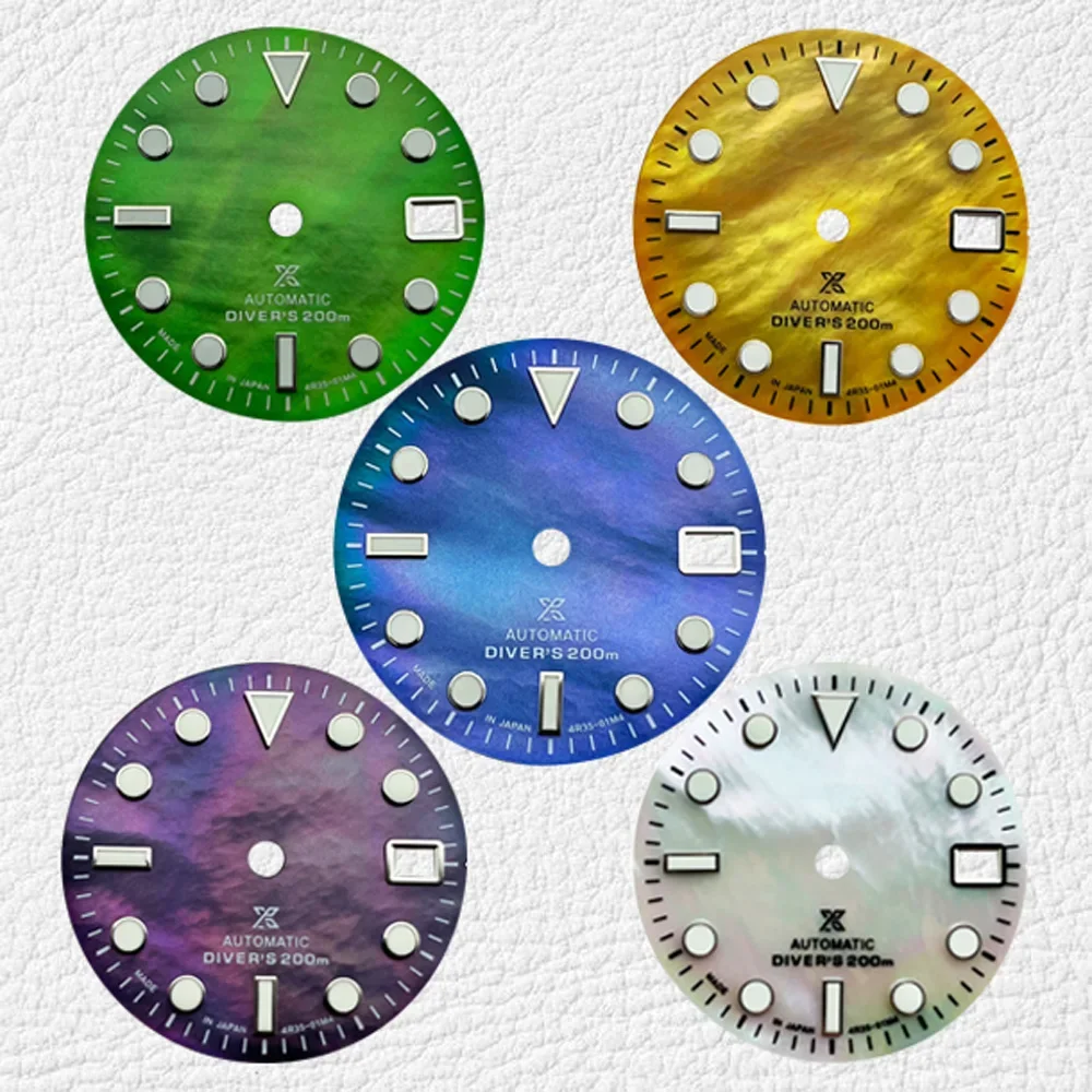 28.5mm Sunray Shell Dial Suitable for SKx007/SUB Green Luminous Watch Accessories Suitable for NH35Automatic Movement With S L
28.5mm Sunray Shell Dial Suitable for SKx007/SUB Green Luminous Watch Accessories Suitable for NH35Automatic Movement With S L