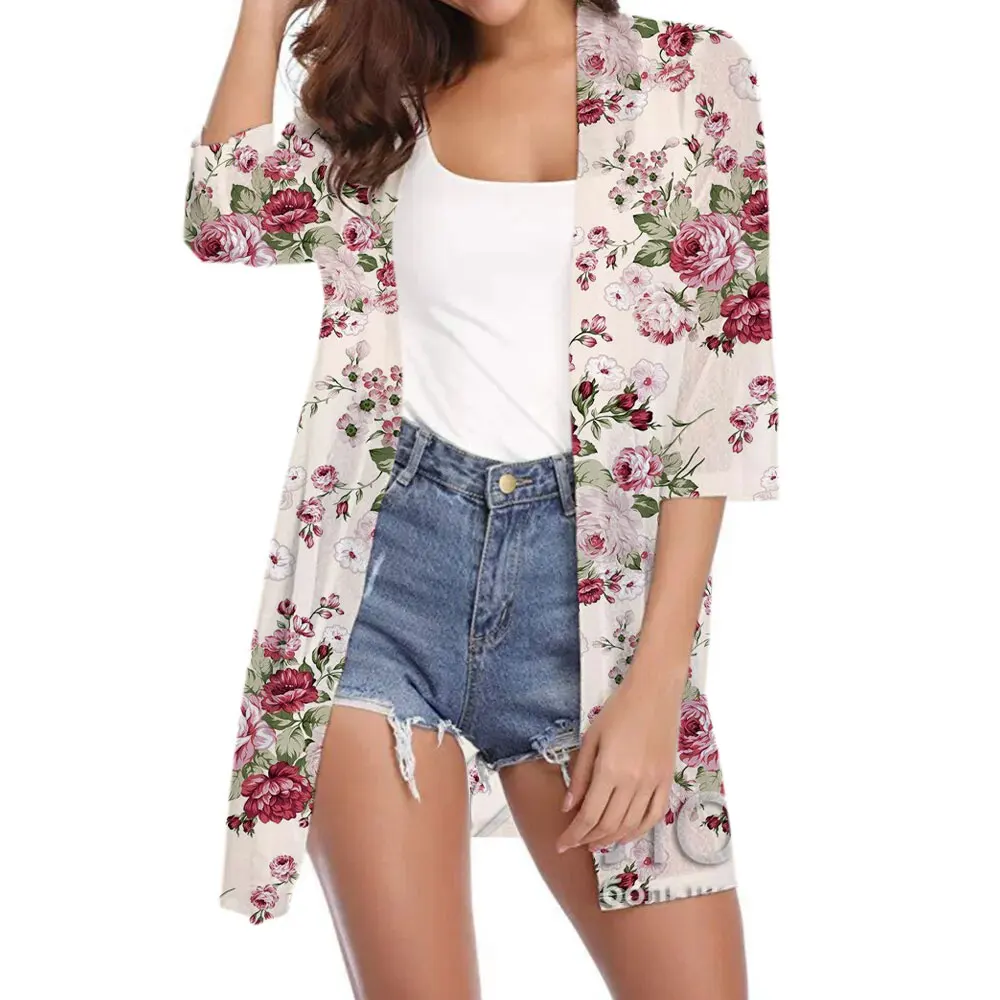 New Summer Women'S Kimono Casual Lightweight Floral Print Dress Cardigan Front Kimono Soft 3/4 Sleeve Cardigan Comfortable Tops
New Summer Women'S Kimono Casual Lightweight Floral Print Dress Cardigan Front Kimono Soft 3/4 Sleeve Cardigan Comfortable Tops