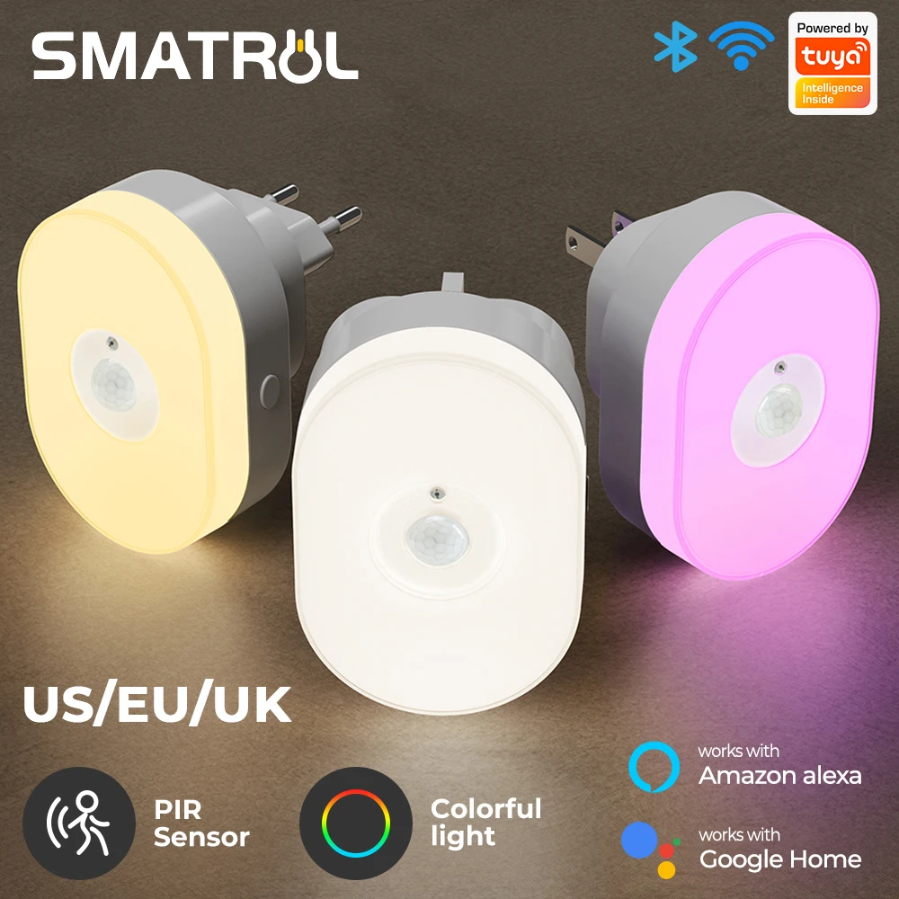 WiFi Tuya Smart Led Night Light PIR Motion Sensor Eu Us Uk Plug In Wall Lamp Warm White RGB Room App Voice For Alexa Google Home
WiFi Tuya Smart Led Night Light PIR Motion Sensor Eu Us Uk Plug In Wall Lamp Warm White RGB Room App Voice For Alexa Google Home
