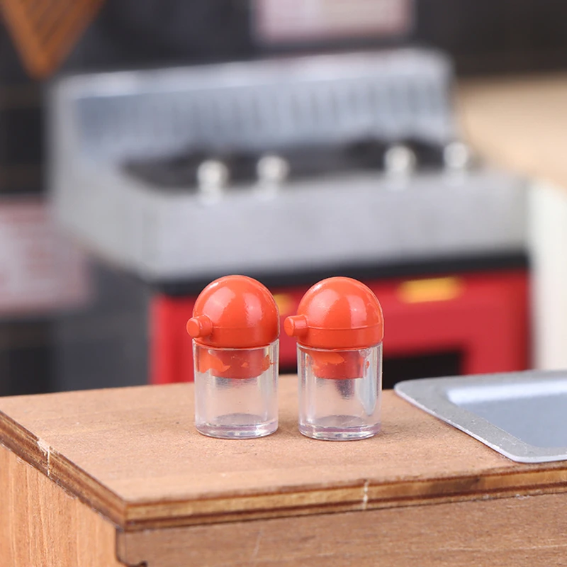 

2Pcs/set Dollhouse Miniature Soy Sauce Bottle Mini Round Bottles Kitchen Little Bottles Model Tiny Jars Vials Gifts Accessories