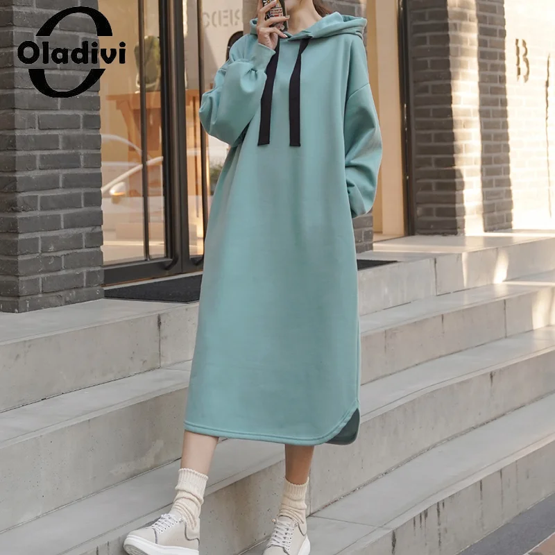 Oladivi Long Sleeve Oversized Velvet Hooded Dress for Women 2023 Spring Autumn Casual Loose Warm Fleece Dresses Tunic Robe 1089
Oladivi Long Sleeve Oversized Velvet Hooded Dress for Women 2023 Spring Autumn Casual Loose Warm Fleece Dresses Tunic Robe 1089