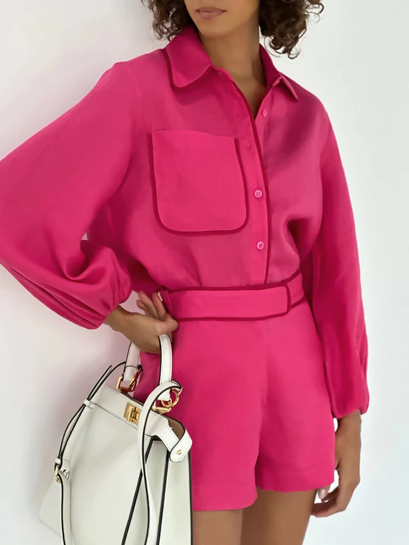 Summer French Commuter Cotton Linen Long Sleeve Set Women's 2023 Design Sense Casual Pink Shirt Shorts Elegant Two Piece Set
Summer French Commuter Cotton Linen Long Sleeve Set Women's 2023 Design Sense Casual Pink Shirt Shorts Elegant Two Piece Set