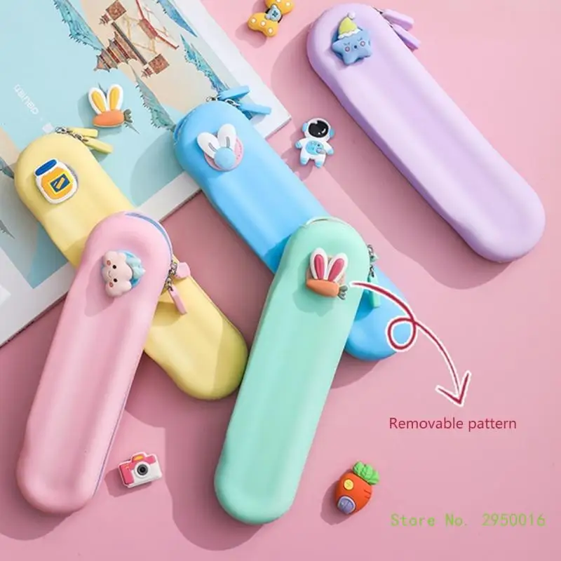 Silicone Pencil Pen Case Cute Cartoon Stationery Bag Pen Holder Waterproof Makeup Bag Zippered Pen Bag for Office School
Silicone Pencil Pen Case Cute Cartoon Stationery Bag Pen Holder Waterproof Makeup Bag Zippered Pen Bag for Office School