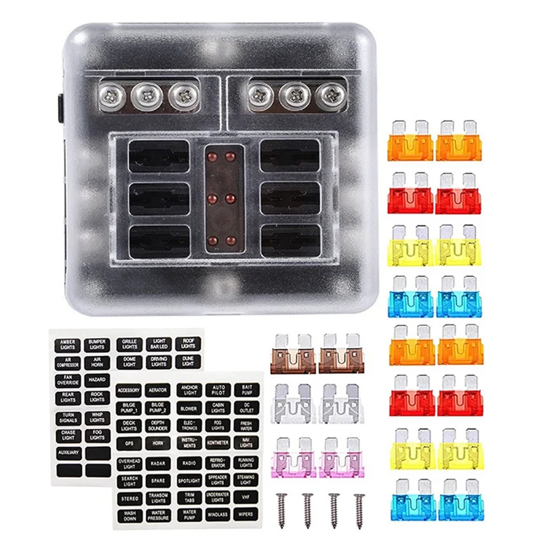 12V Fuse Block Negative Bus Fuse Box With LED Warning Indicator Proof Cover-6 Circuits With Negative Bus Fuse Box
12V Fuse Block Negative Bus Fuse Box With LED Warning Indicator Proof Cover-6 Circuits With Negative Bus Fuse Box