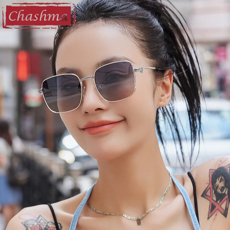 

Chashma Gafas Lady Myopia Polarized Glasses Prescription Square Design Driving UV 400 Protection Sunglasses