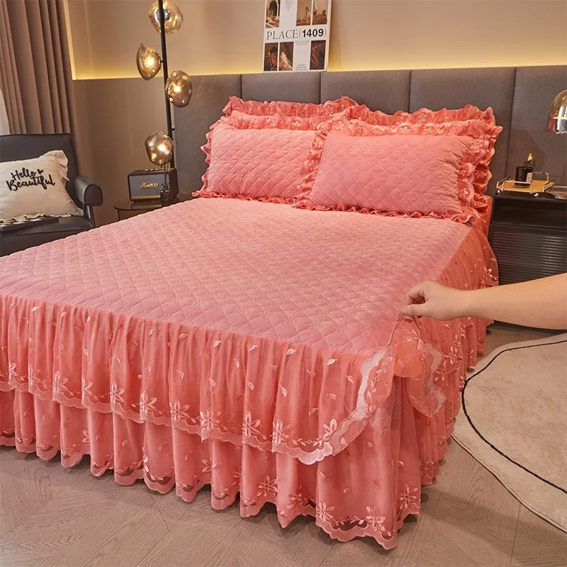 Cotton Padded Velvet Lace Bed Skirt Winter Thick Bed Cover Three Piece Set Single Piece Anti-skid and Anti-static Bed Sheet
Cotton Padded Velvet Lace Bed Skirt Winter Thick Bed Cover Three Piece Set Single Piece Anti-skid and Anti-static Bed Sheet
