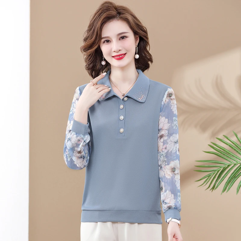 Spring and Autumn Long Sleeve Mother Tops Pullover Bottoming T-Shirts Middle Age Women Tee Shirt
Spring and Autumn Long Sleeve Mother Tops Pullover Bottoming T-Shirts Middle Age Women Tee Shirt