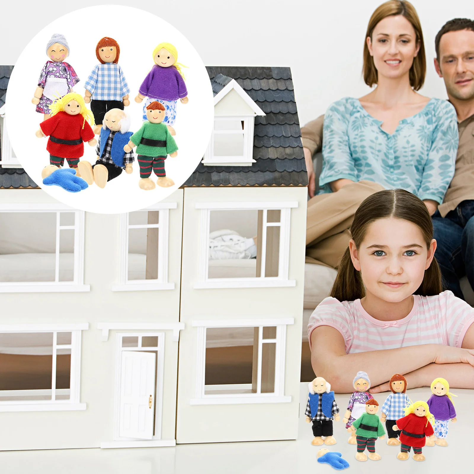 7Pcs Mini House Tiny Dolls Flexible Dolls Family Dolls Figures Mini House Wooden Figures
7Pcs Mini House Tiny Dolls Flexible Dolls Family Dolls Figures Mini House Wooden Figures