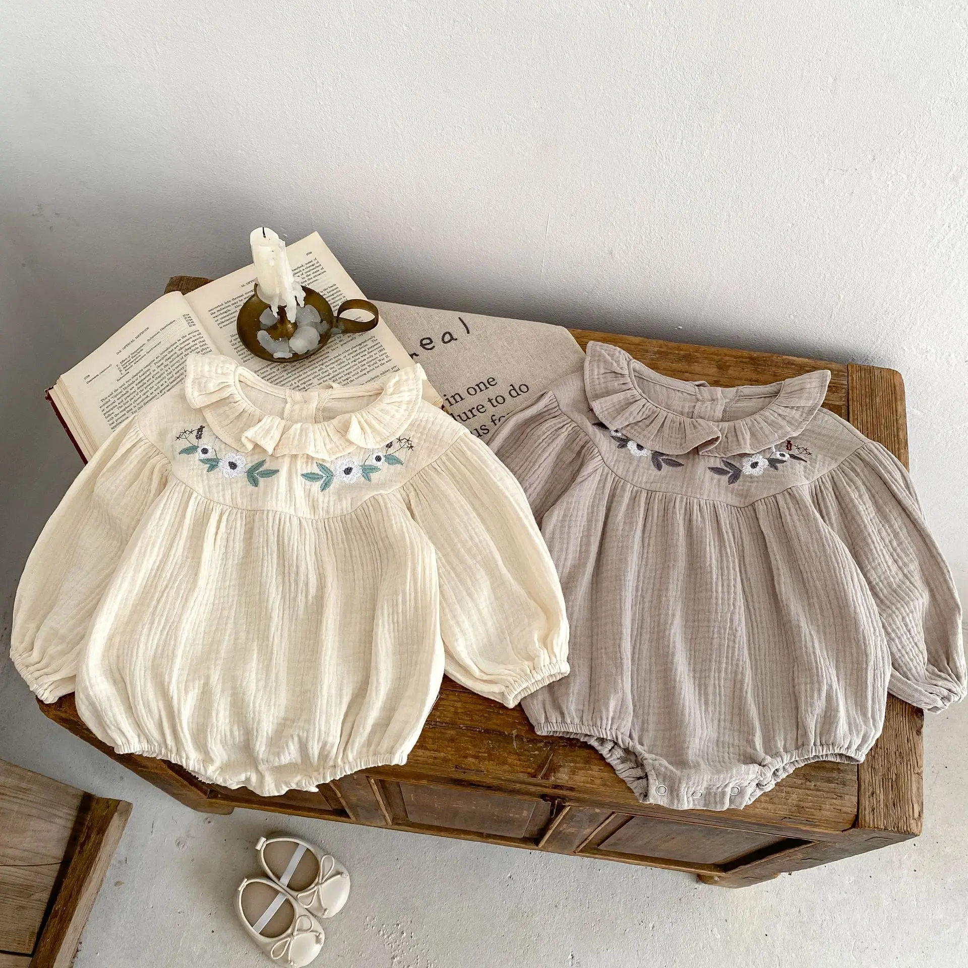 Newborn Clothes Baby Girls Ruffle Collar Embroidered Flower Long Sleeve Bodysuit Toddler Simple Loose One Piece Infant Clothing
Newborn Clothes Baby Girls Ruffle Collar Embroidered Flower Long Sleeve Bodysuit Toddler Simple Loose One Piece Infant Clothing