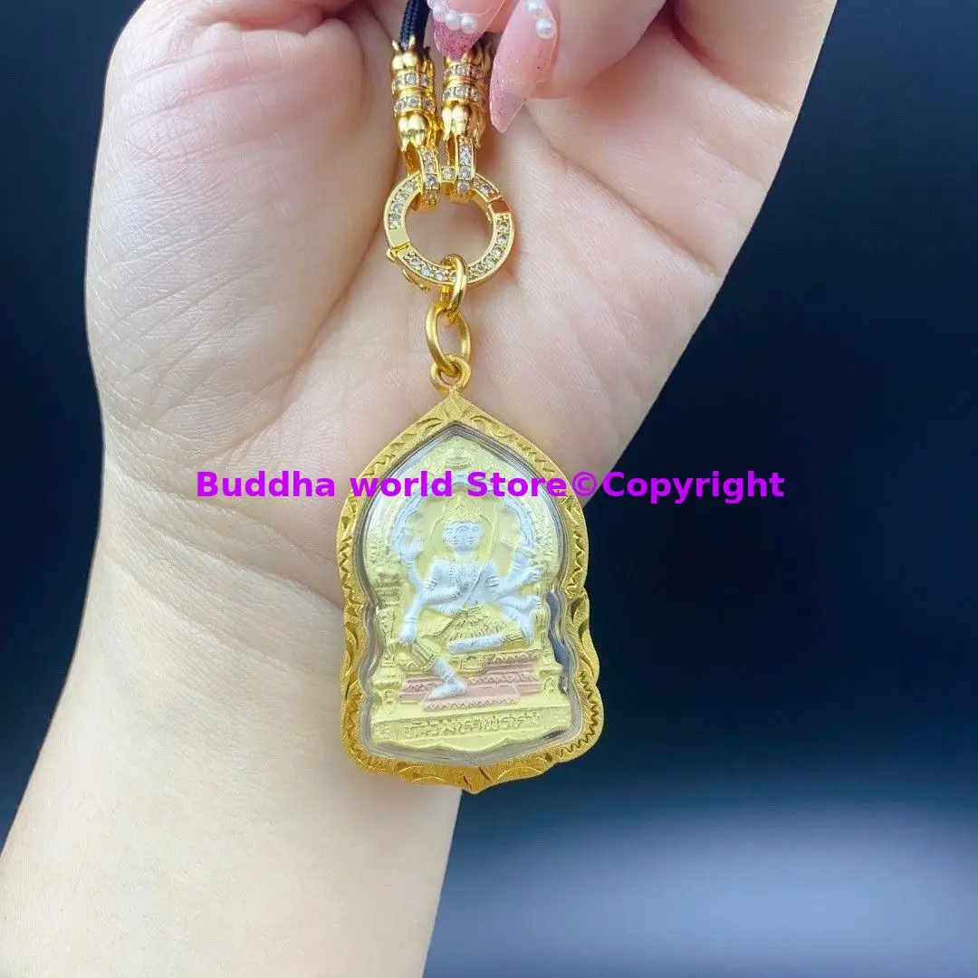 

2024 Buddhism Thailand temple famous famous Four Faced God buddha Amulet Pendant Recruit money Bless safety expel demon talisman