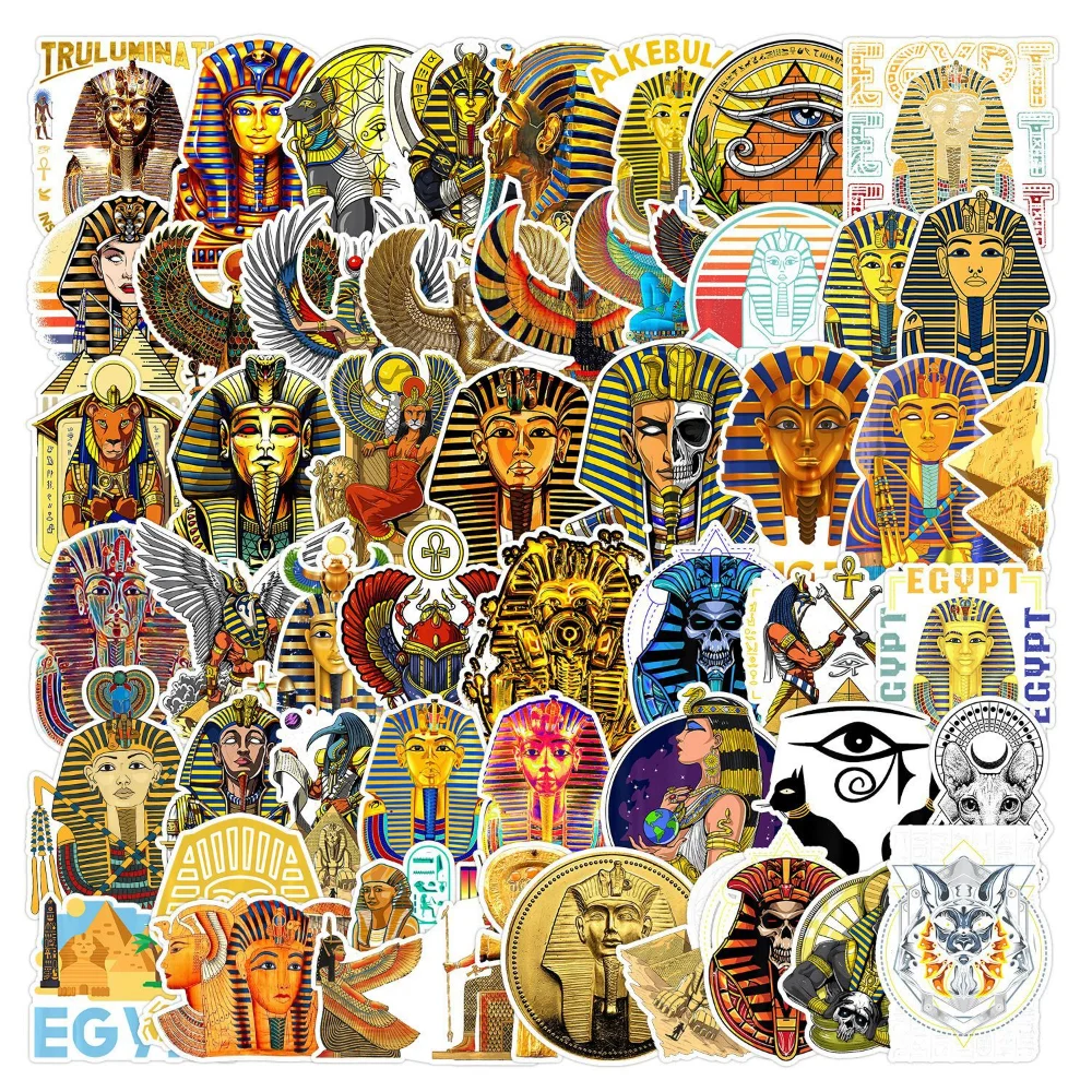 

10/50Pcs Ancient Egyptian Pyramid Pharaoh Mummy Stickers Graffiti for Laptop Guitar Motorcycle Skateboard Decal Toys