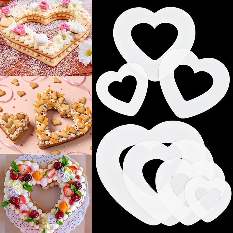 

1piece Cake Mold PET Heart shaped Cake Decoration Accessories Ring Star Shape DIY Dessert Baking Tools Valentine's Day Gifts