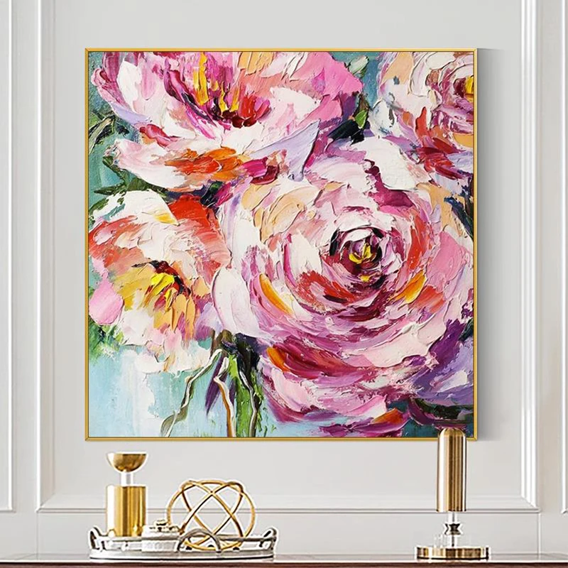 OQ 100% Hand Painted New Textured Oil Painting Home Wall Decoration Pink Rose Flower Art Canvas Picture Living Room Decorative
OQ 100% Hand Painted New Textured Oil Painting Home Wall Decoration Pink Rose Flower Art Canvas Picture Living Room Decorative
