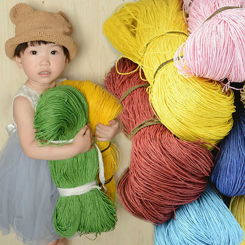 

500g Raffia Yarn Crochet Natural Paper Straw Threads Handcrafts for DIY Knitting Hat Handbag Purse Basket Rattan Material Supply