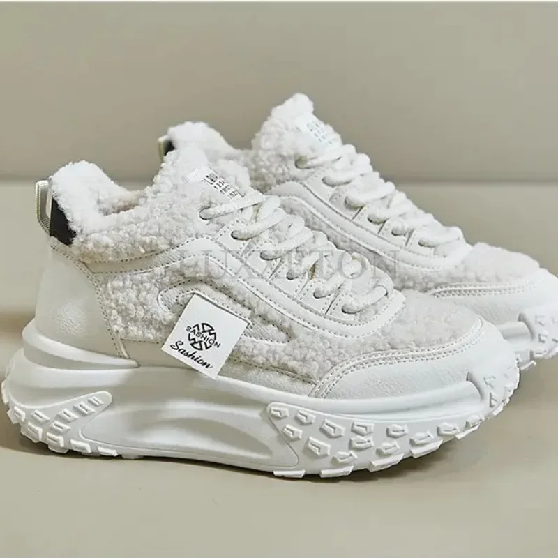 Fashion Plush Sport Shoes for Women Lace Up Thick Soled Sneakers Ladies Warm Heighten Casual Shoes Platform Shoes
Fashion Plush Sport Shoes for Women Lace Up Thick Soled Sneakers Ladies Warm Heighten Casual Shoes Platform Shoes
