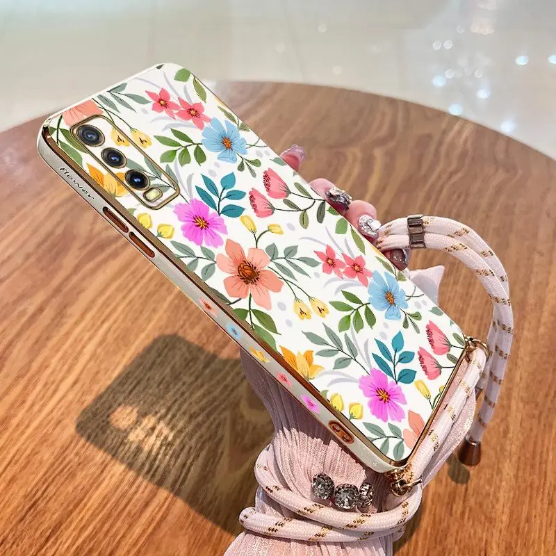 Color Flower Lanyard Plating Phone Case For VIVO Y20 Y20i Y20S Y22 Y35 Y30 Y33T Y76 Y12S Y15 Y21 V23 V23E V21 Cover
Color Flower Lanyard Plating Phone Case For VIVO Y20 Y20i Y20S Y22 Y35 Y30 Y33T Y76 Y12S Y15 Y21 V23 V23E V21 Cover