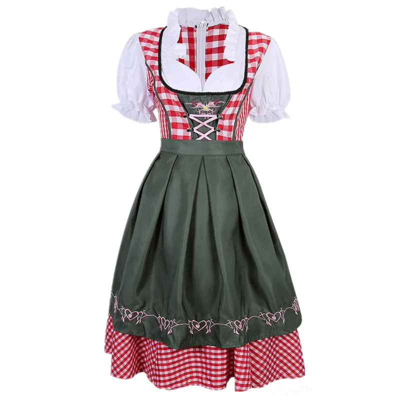 

Beer dress red plaid dress Traditional German Bavarian Beer Maid Outfit Oktoberfest Girls Party Dress