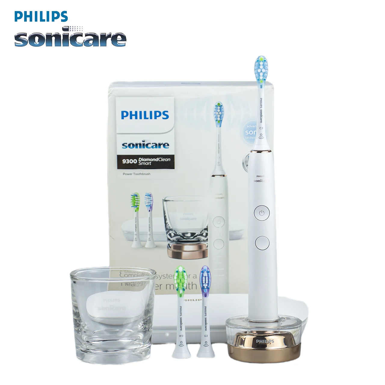 

Philips Sonicare DiamondClean Smart 9300 HX9903 Sonic Electric Toothbrush Replacement Head Black White With App