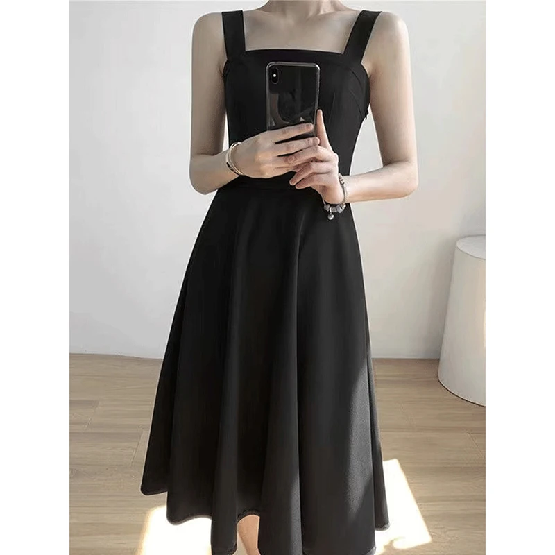 Black Spaghetti Strap Women's Dresses Hepburn Style Slim Waist Sleeveless Square Neck Summer Dress Elegant Evening Dress
Black Spaghetti Strap Women's Dresses Hepburn Style Slim Waist Sleeveless Square Neck Summer Dress Elegant Evening Dress