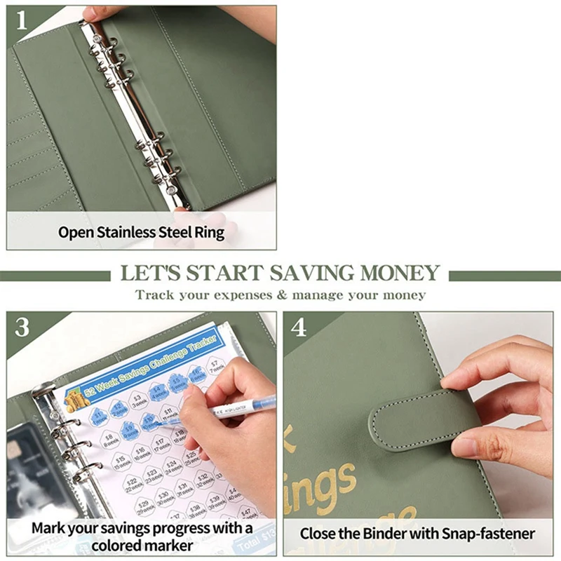 52 Week Money Saving Challenge Binder With Cash Envelopes For Saving, A5 Budget Binder Savings Challenges Book
52 Week Money Saving Challenge Binder With Cash Envelopes For Saving, A5 Budget Binder Savings Challenges Book