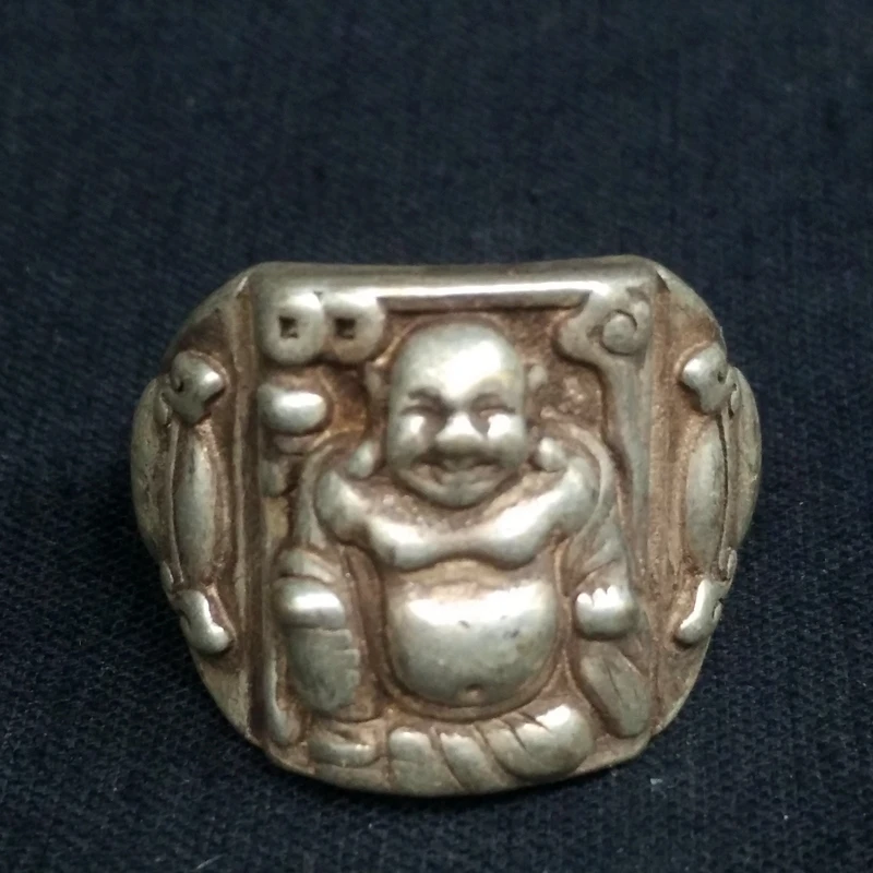 Old Collection China Tibet Silver Carving Happy Maitreya Buddha Statue Ring Wonderful Decoration Gift
Old Collection China Tibet Silver Carving Happy Maitreya Buddha Statue Ring Wonderful Decoration Gift