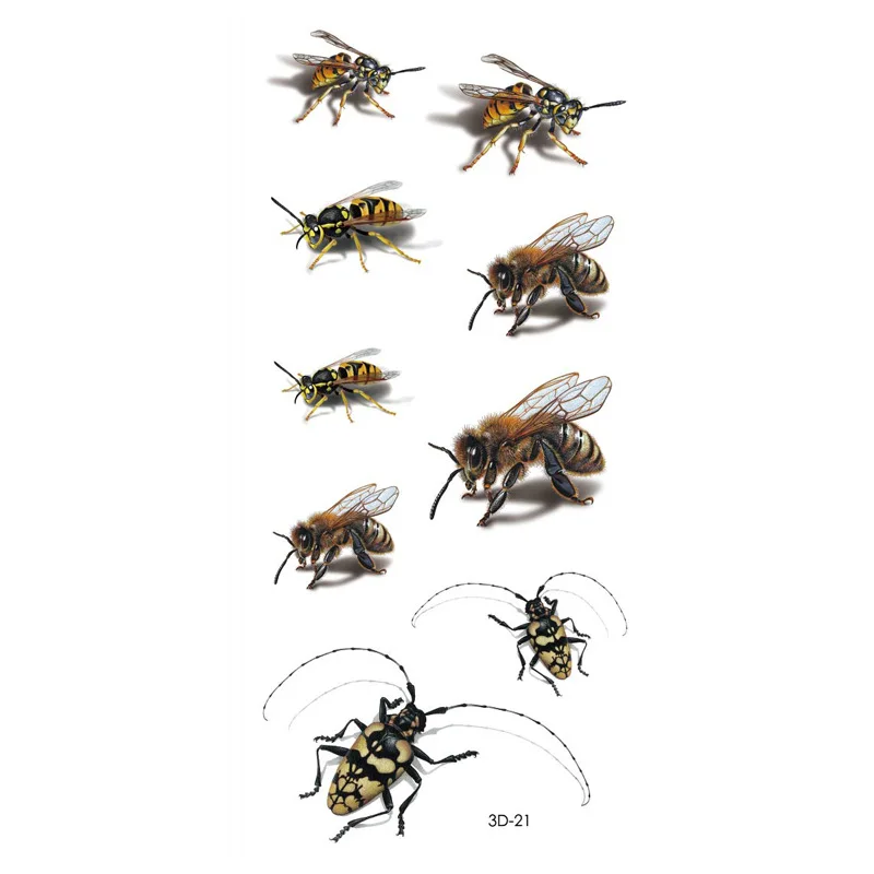 Waterproof Temporary Tattoo Sticker for Men Women Girl 3D Bee Wasp Insect Art Tatoo Flash Tatto Body Art Fake Tattoo Sticker
Waterproof Temporary Tattoo Sticker for Men Women Girl 3D Bee Wasp Insect Art Tatoo Flash Tatto Body Art Fake Tattoo Sticker