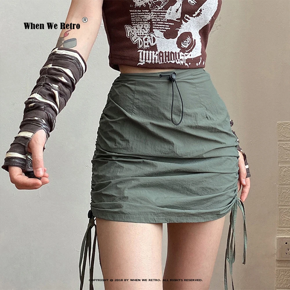 Hot Army Green Retro Cargo Mini Skirts Y2K Clothes Drawstring Ruched High Waist Street Outing Sexy Women's Short Skirts RS464
Hot Army Green Retro Cargo Mini Skirts Y2K Clothes Drawstring Ruched High Waist Street Outing Sexy Women's Short Skirts RS464