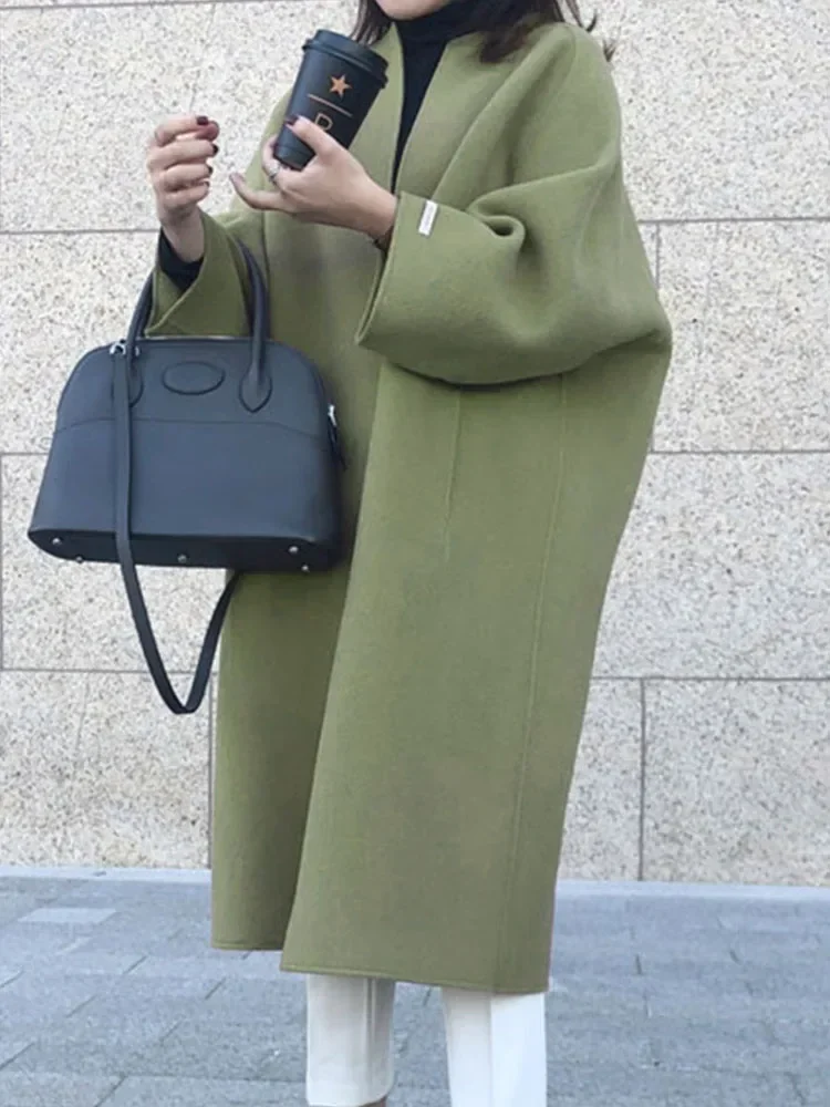Elegant Woolen Coat for Women Streetwear Casual Korean Fashion Jackets Solid Pockets O Neck 2024 New Autumn Winter Coats
Elegant Woolen Coat for Women Streetwear Casual Korean Fashion Jackets Solid Pockets O Neck 2024 New Autumn Winter Coats