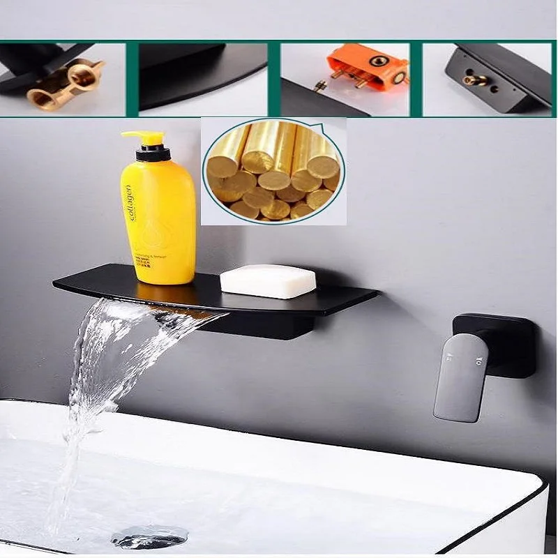 Luxury Bathroom Faucet Basin Faucet Full Copper Hot and Cold Waterfall Pre-buried Box Embedded In The Wall Wall-mounted Faucet
Luxury Bathroom Faucet Basin Faucet Full Copper Hot and Cold Waterfall Pre-buried Box Embedded In The Wall Wall-mounted Faucet