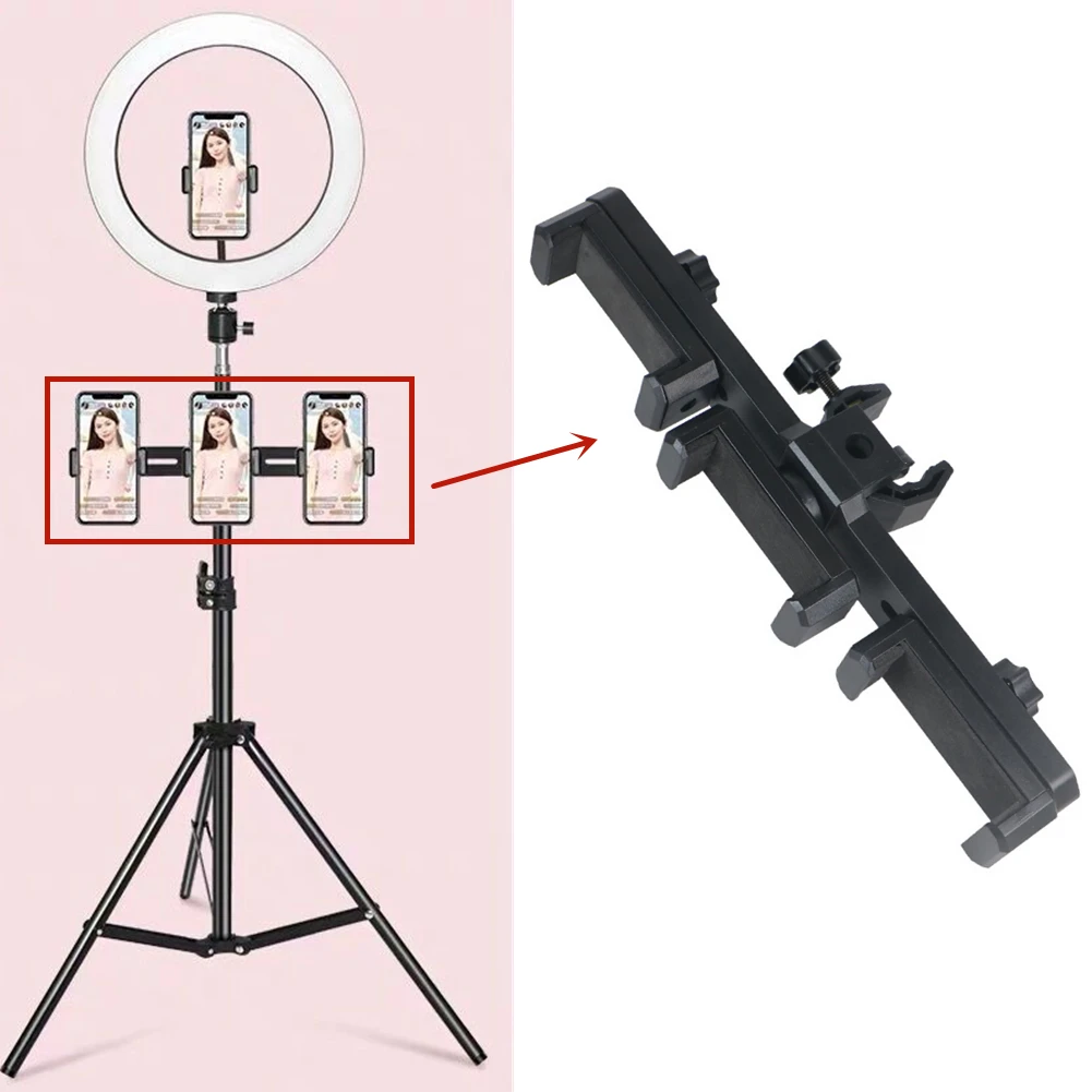 Universal Microphone Stand Tripod Triple Clip Phone Holder 360Degree Rotating Clamp Bracket For Video Photography Live Broadcast
Universal Microphone Stand Tripod Triple Clip Phone Holder 360Degree Rotating Clamp Bracket For Video Photography Live Broadcast