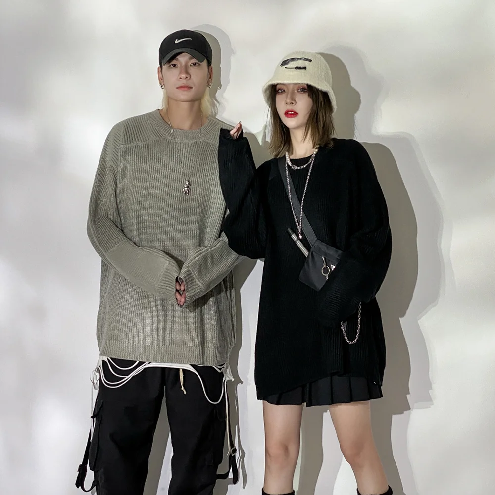 

Зимняя Модная трикотажная одежда с длинным рукавом в стиле Харадзюку, уличная одежда в стиле хип-хоп оверсайз, свитера, мужские пуловеры 2023 года, Топ