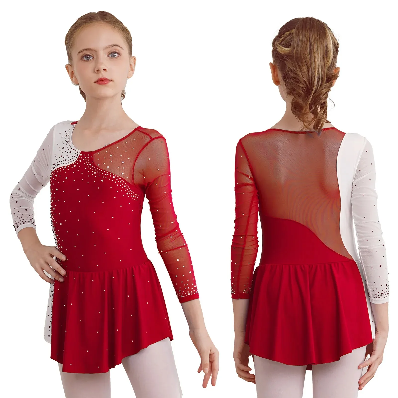 Kids Girls Ballet Gymnastics Leotard Dress Dancewear Long Sleeve Shiny Rhinestone Figure Ice Skating Dance Dress for Performance
Kids Girls Ballet Gymnastics Leotard Dress Dancewear Long Sleeve Shiny Rhinestone Figure Ice Skating Dance Dress for Performance