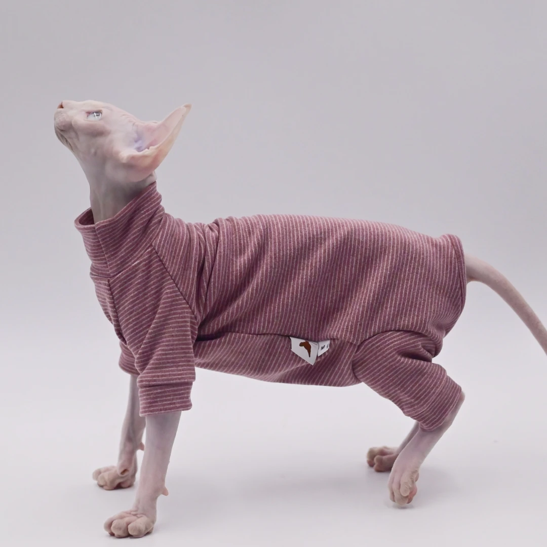 

Hairless Cat Clothes Autumn and Winter 4 legs Warm Stretch Soft Cat Apparel for Sphynx Cats,Devon Rex Cats and Small Cats