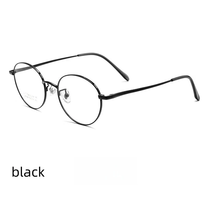 

50 мм, ультра-технические высококачественные очки из чистого титана, мужские круглые декоративные оптические очки в стиле ретро, Женская оправа BT066T