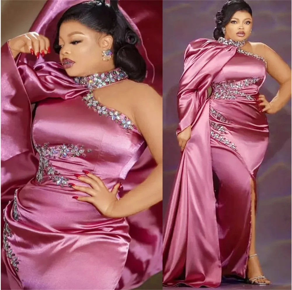 

Gorgeous Plus Size Arabic Aso Ebi Mermaid Luxurious Prom Dresses Beaded Crystals Evening Formal Party Dresses Floor Length 2024