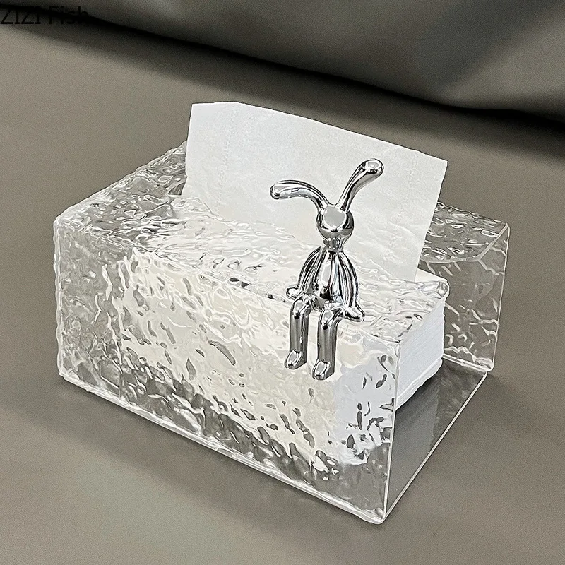 Transparent Ripple Tissue Box Desk Decoration Creative Wave Tissue Box and Rabbit Bedside Table Acrylic Paper Towel Case
Transparent Ripple Tissue Box Desk Decoration Creative Wave Tissue Box and Rabbit Bedside Table Acrylic Paper Towel Case