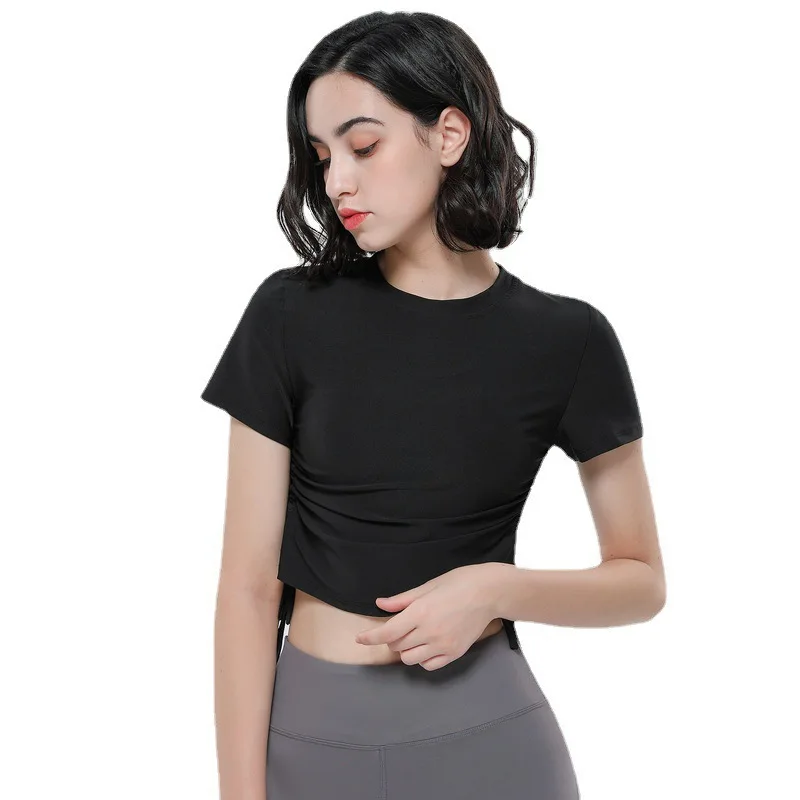 Yoga Crop Tops Gym Running Workout T-Shirt for Women Athletic Short Sleeves Shirts Lulu with Logo Sport Tank Fitness Drawstring
Yoga Crop Tops Gym Running Workout T-Shirt for Women Athletic Short Sleeves Shirts Lulu with Logo Sport Tank Fitness Drawstring