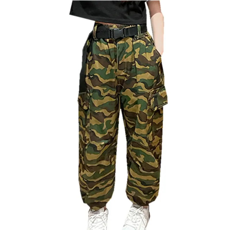 Young Girls New Arrivals Camo Cargo Pants With Belt Four Seasons High Quality Camouflage Pattern Loose Trousers Kids 5-14Years
Young Girls New Arrivals Camo Cargo Pants With Belt Four Seasons High Quality Camouflage Pattern Loose Trousers Kids 5-14Years