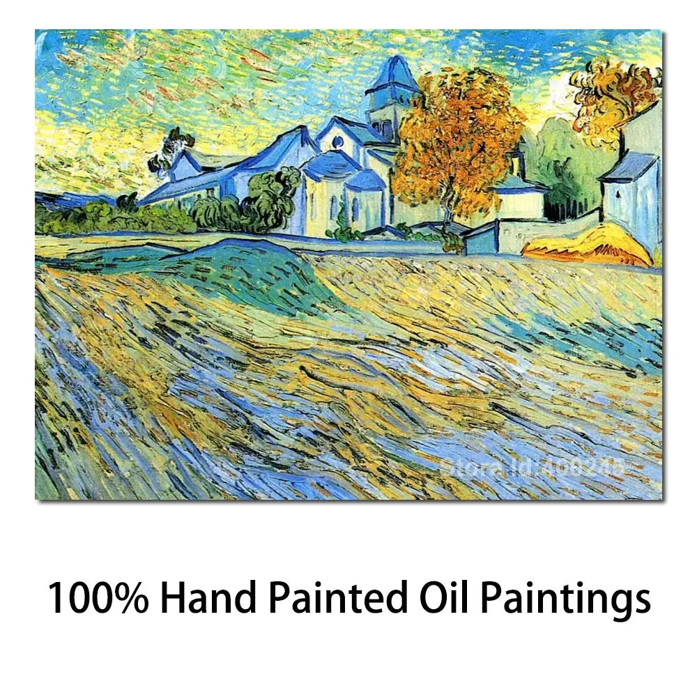 

Hand Painting Art View of The Church of Saint Paul De Mausole of Vincent Van Gogh Reproduction Oil Canvas Handmade High Quality