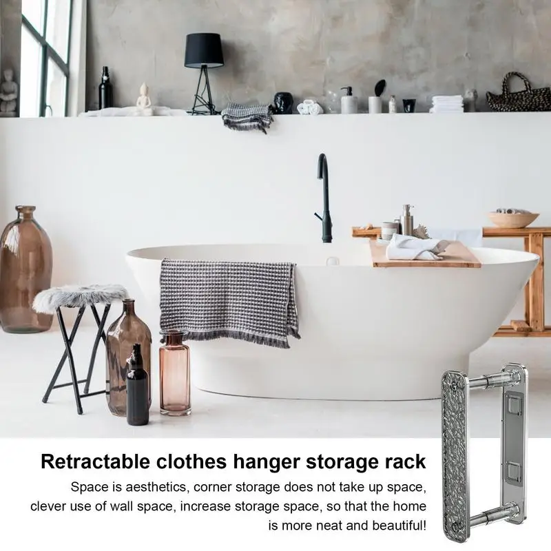 Retractable Hanger Wall Hang Clothes Stay Organizer Punch Free Balcony Multifunctional Clothes Hanger Home Storage Supplies
Retractable Hanger Wall Hang Clothes Stay Organizer Punch Free Balcony Multifunctional Clothes Hanger Home Storage Supplies