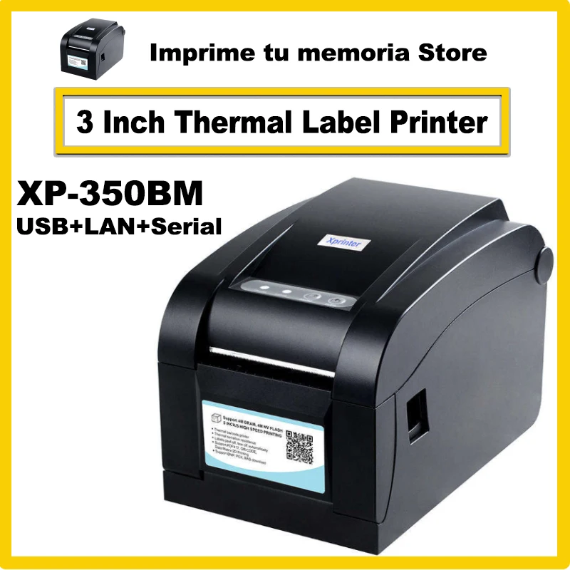 XP-350BM 3 Inch Label Printer 203 DPI High Resolution 152mm/s Max Printing Speed Direct Thermal Barcode Printer
XP-350BM 3 Inch Label Printer 203 DPI High Resolution 152mm/s Max Printing Speed Direct Thermal Barcode Printer