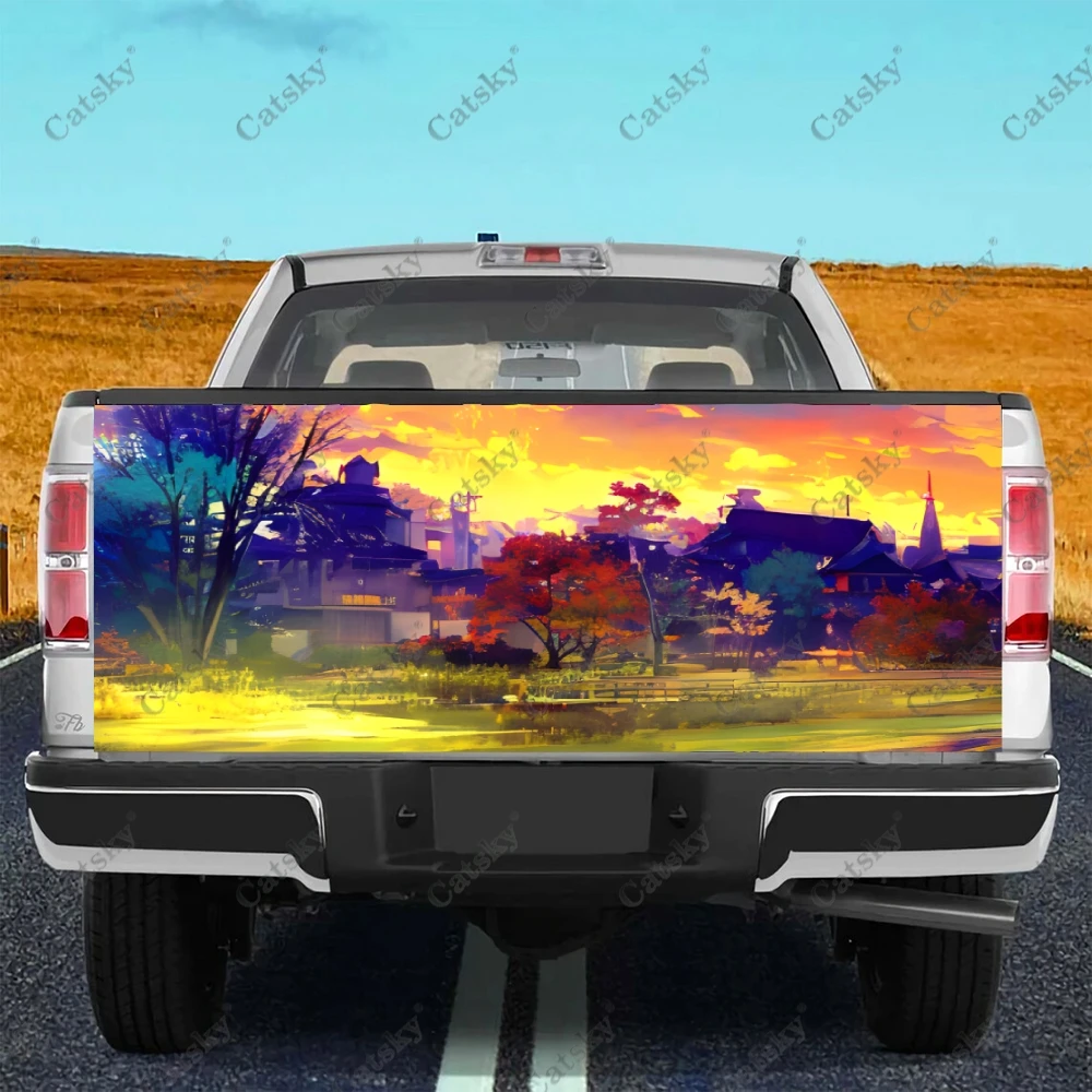 

Цветная виниловая наклейка с изображением неба, природы, хвоста, багажника, защитная наклейка, наклейка на капот автомобиля, декоративная наклейка для внедорожника, пикапа