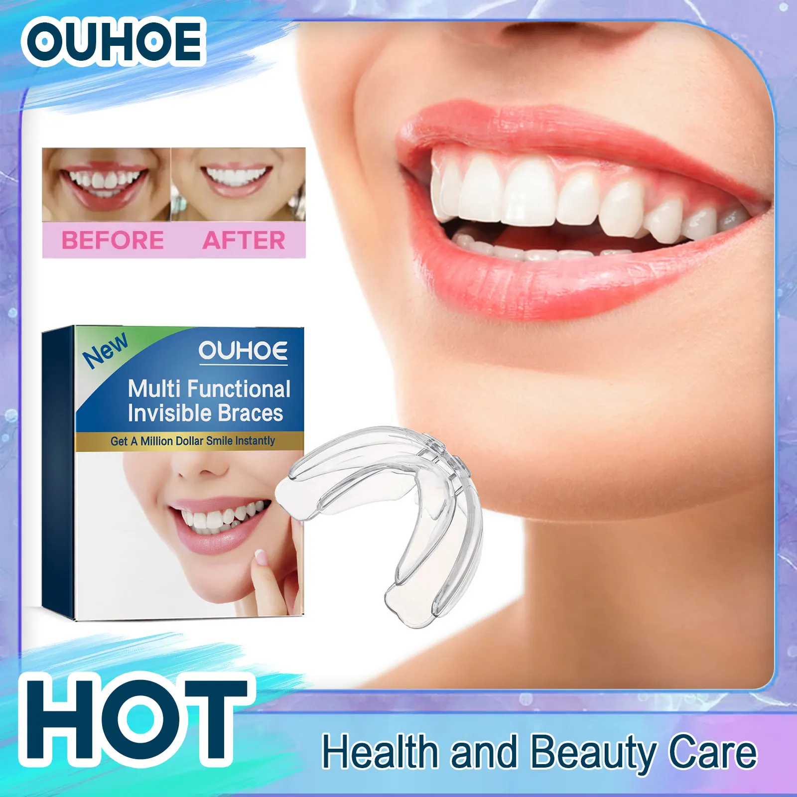 Orthodontic Braces Teeth Alignment Trainer Tooth Tray Invisible Straightenin Retainer Dental Appliance Mouth Guard Dental Braces
Orthodontic Braces Teeth Alignment Trainer Tooth Tray Invisible Straightenin Retainer Dental Appliance Mouth Guard Dental Braces