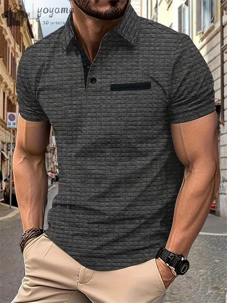 2024 Summer Fashion Men's Polo Shirt Lapel Button-Up Jacquard Plaid Men's Sportcasual Breathable Polo Shirt Short Sleeve Tees
2024 Summer Fashion Men's Polo Shirt Lapel Button-Up Jacquard Plaid Men's Sportcasual Breathable Polo Shirt Short Sleeve Tees