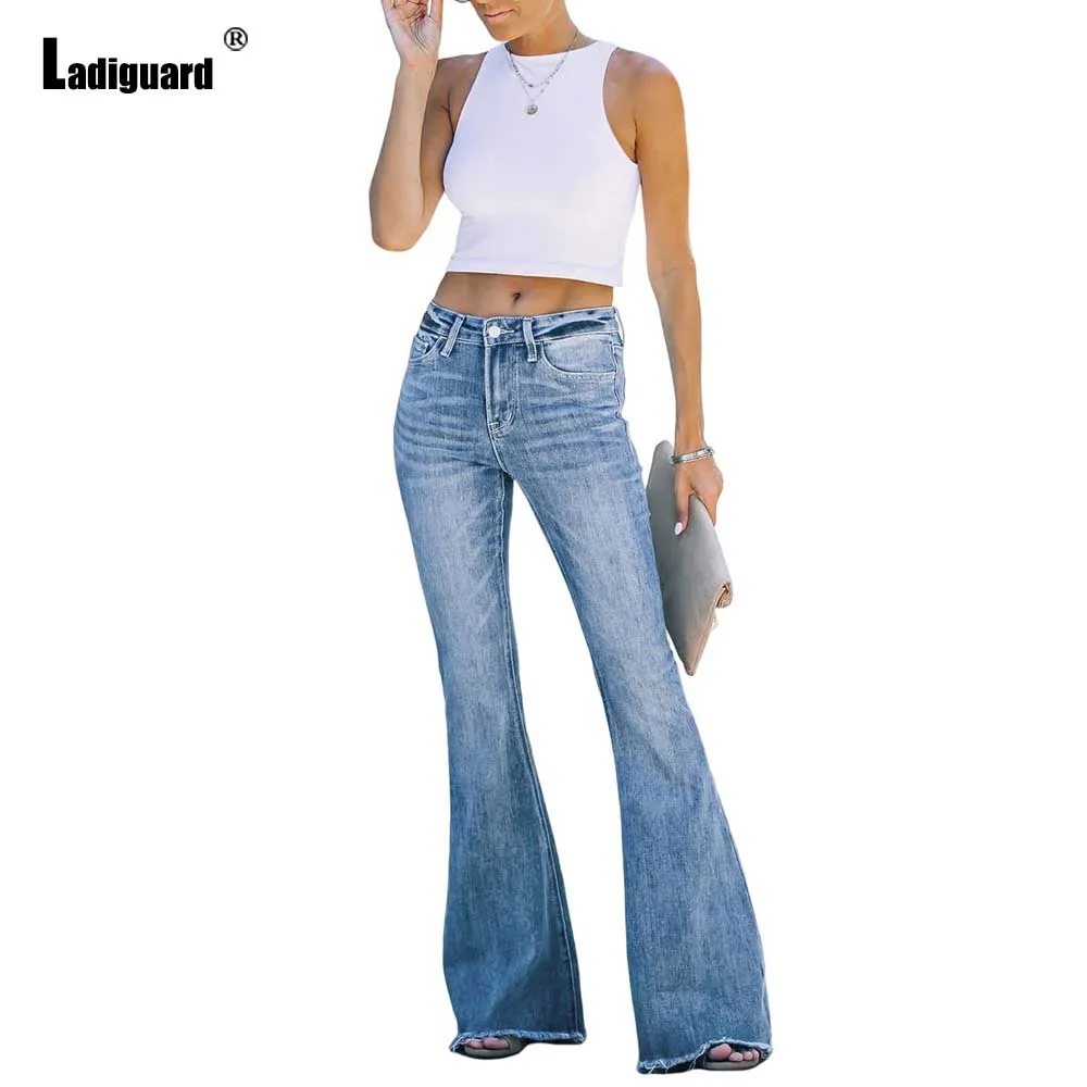 

Women Boot Cut Street Demin Pants Sexy Flare Jeans Boyfriend Skinny Trouser 2023 European Style Fashion Zipper Pocket Demin Pant