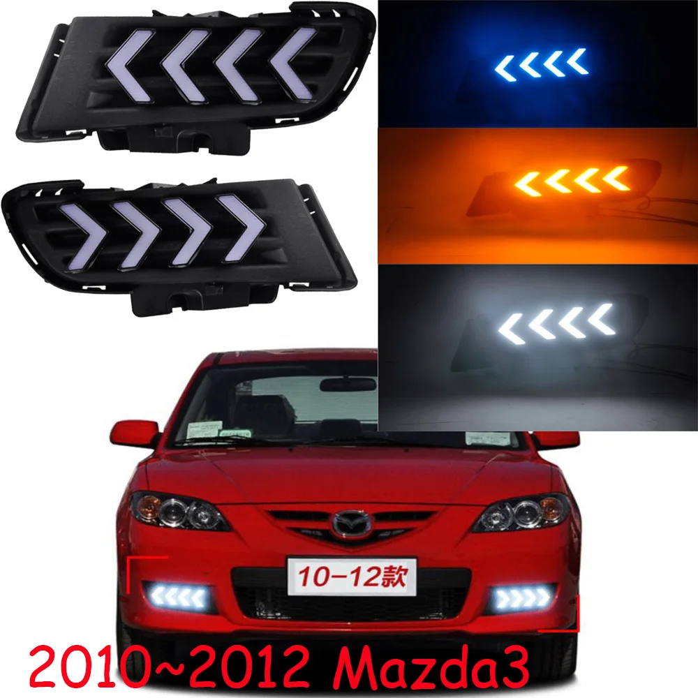 

Автомобильный бампер, передние фары для Mazda3, дневные огни 2010 ~ 2012y DRL, автомобильные аксессуары светодиодный ная фара для Mazda3, противотуманные фары