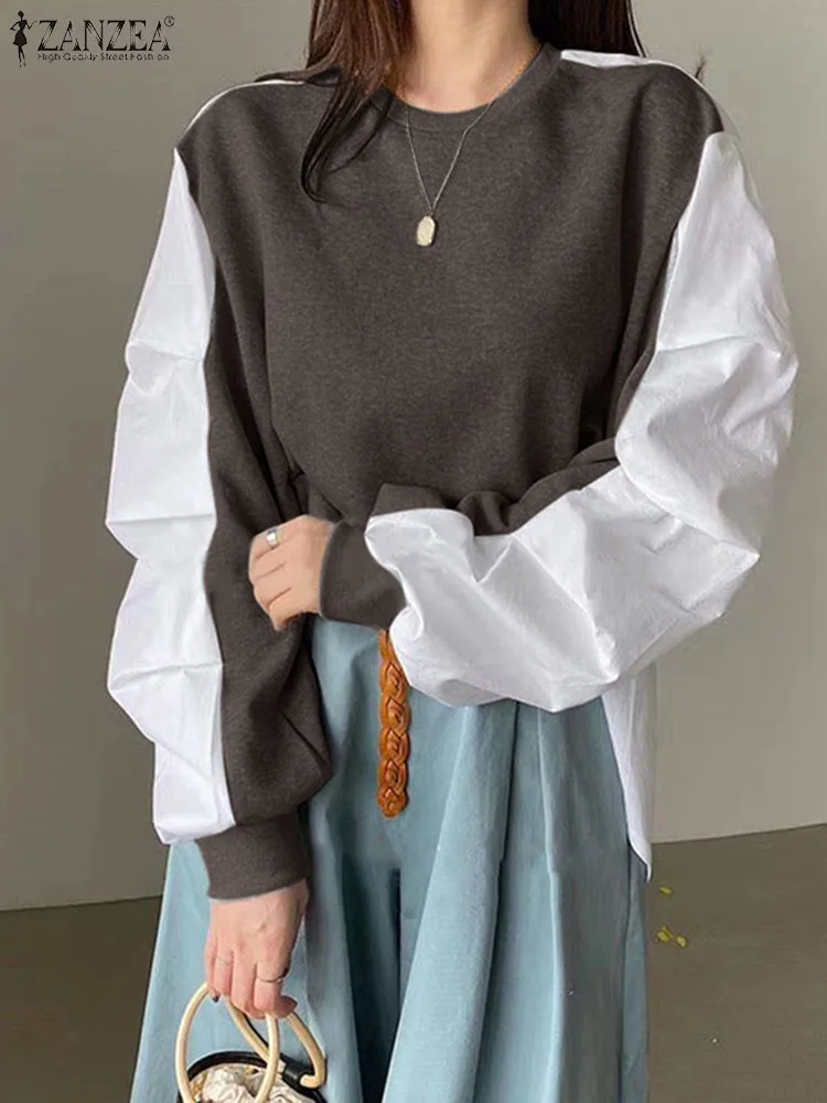 ZANZEA Women Blouse 2023 Color Patchwork Sweatshirts Autumn O-Neck Long Sleeve Pullover Casual Loose Fashion Knitting Top Korean
ZANZEA Women Blouse 2023 Color Patchwork Sweatshirts Autumn O-Neck Long Sleeve Pullover Casual Loose Fashion Knitting Top Korean