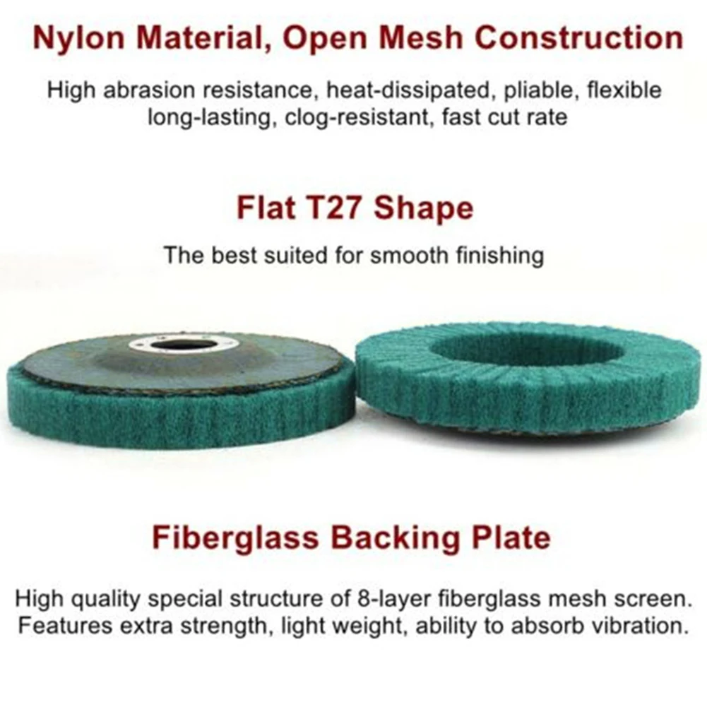 Nylon Flap Discs, Metal Abrasive Polishing Buffiing Wheel, 4inch Flap Discs, Aluminum Oxide Abrasive, Open Mesh Construction
Nylon Flap Discs, Metal Abrasive Polishing Buffiing Wheel, 4inch Flap Discs, Aluminum Oxide Abrasive, Open Mesh Construction
