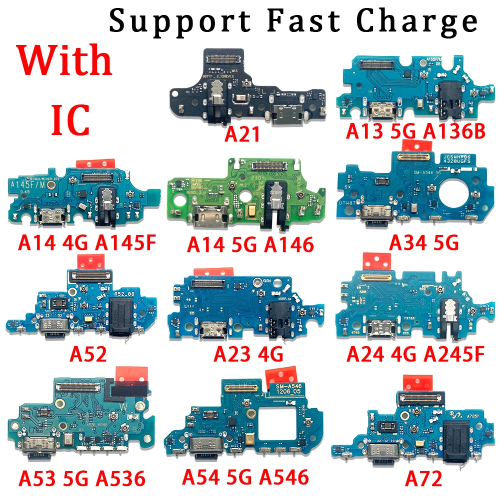

10Pcs USB Charging Port Dock Charger Plug Connector Board Flex Cable For Samsung A54 A53 A72 A52 A21 4G 5G A136B A245F A146P